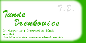 tunde drenkovics business card