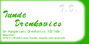 tunde drenkovics business card
